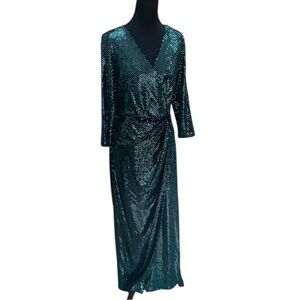 John Meyer Studio Elegant Teal Sequin Cocktail Dress Size 10 NWT Holiday Event